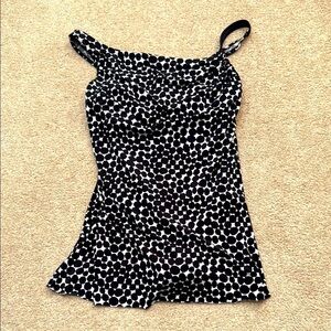 Magicsuit Asymmetrical Neckline Underwire Pebble Design One Piece Swim Dress 8